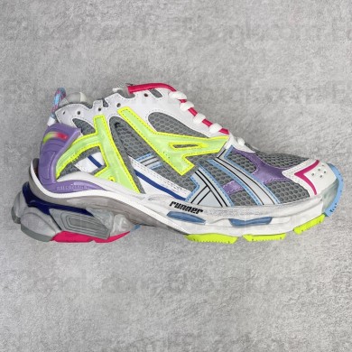 Balenciaga runner Sneaker in grey, light purple, neon yellow and white mesh and nylon 2023