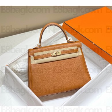 Hermes Kelly 28cm/32cm Bag In clemence Leather With Gold Hardware brown