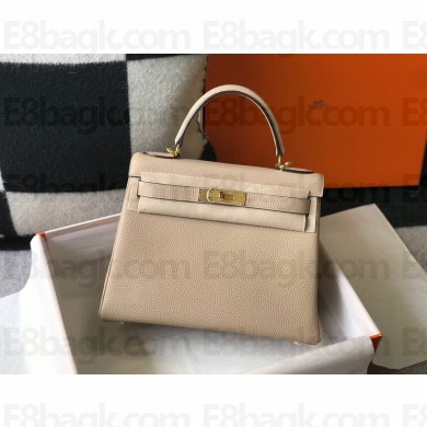 Hermes Kelly 28cm/32cm Bag In clemence Leather With Gold Hardware trench