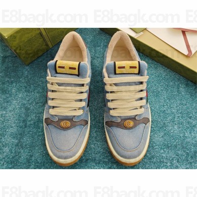Gucci blue denim Screener sneaker SNEAKERS 771097 2024