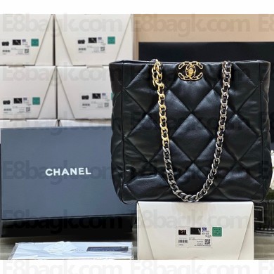 Chanel BLACK Lambskin CHANEL 19 Shopping Bag AS3519 2022(ORIGINAL QUALITY)