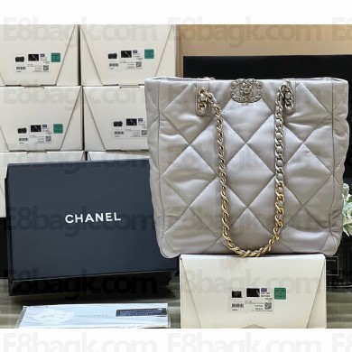 Chanel GRAY Lambskin CHANEL 19 Shopping Bag AS3519 2022(ORIGINAL QUALITY)