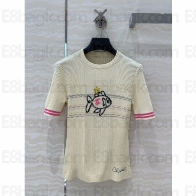 CHANEL WHITE COTTON Tee-Shirt P78698 2025