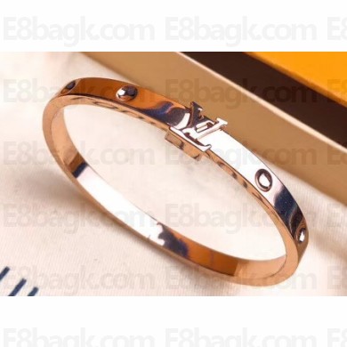 Louis Vuitton Empreinte Bangle Bracelet Pink Gold