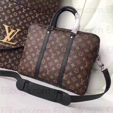 Louis Vuitton Porte-Documents Voyage PM Bag M52005 Monogram Macassar Canvas