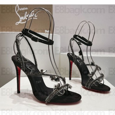Christian Louboutin Joli Queen Diamond Sandals in black heel 9.5cm 2024