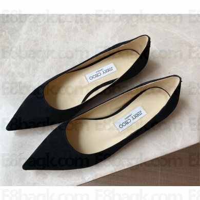 Jimmy Choo Heel 1cm Love Pointy Toe flats suede black