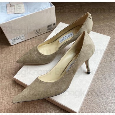Jimmy Choo Heel 6.5cm Love Pointy Toe Pumps suede gray