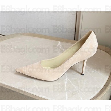 Jimmy Choo Heel 8.5cm Love Pointy Toe Pumps suede nude