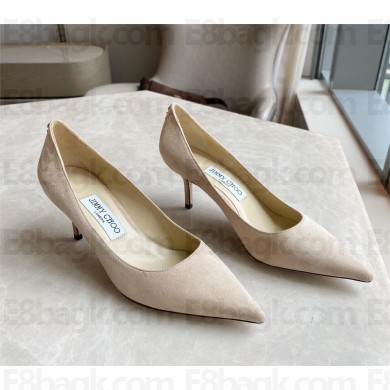 Jimmy Choo Heel 6.5cm Love Pointy Toe Pumps suede nude