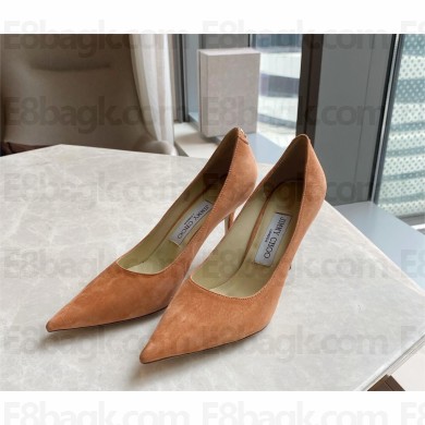 Jimmy Choo Heel 8.5cm Love Pointy Toe Pumps suede orange