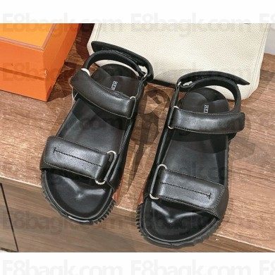 Hermes Junior sandal in black calfskin 2024