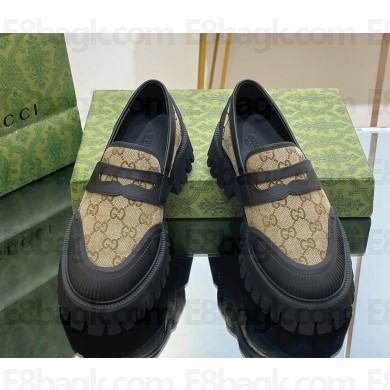 Gucci women/men platform loafer GG canvas 01-2024 