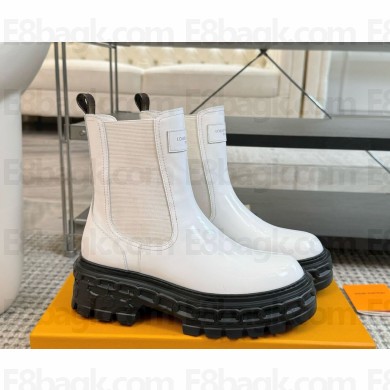 Louis Vuitton LV Record Chelsea Boot in white Glazed calf leather 2024