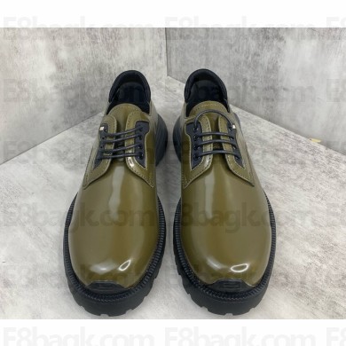 Dior Combat Derby Shoe army green polished calfskin 2024