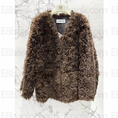 LOEWE jacket in shearling Dark Chocolate 2024