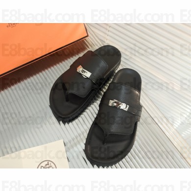 hermes Empire sandal in calfskin black
