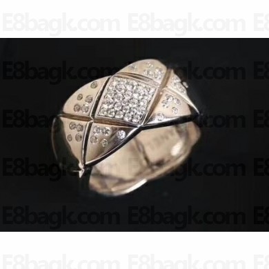 Chanel Coco Crush Ring With Diamonds Silver