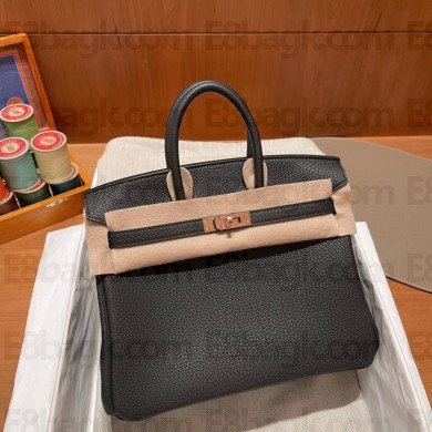 Hermes Birkin 25cm Bag black in Original Togo Leather