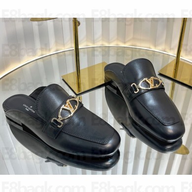 Louis Vuitton Upper Case Flat Open Back Loafer black calfskin 2025