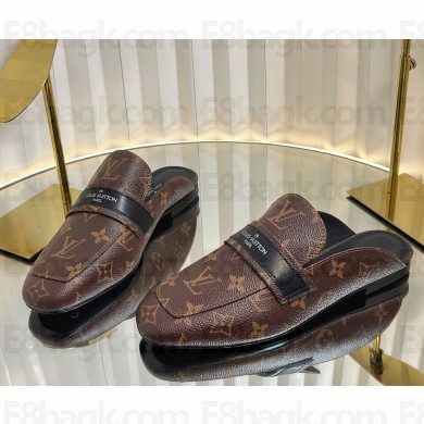 Louis Vuitton Patent Monogram canvas flat mules Cacao Brown 01 2025