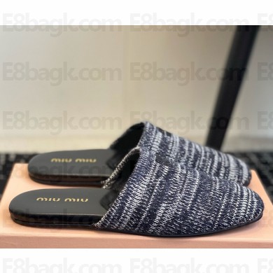 MIU MIU Wool slippers 5S368E blue 2025