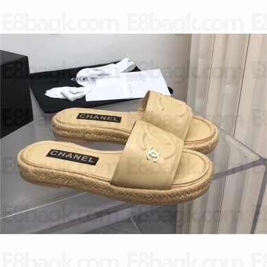Chanel CC LOGO CALFSKIN MULES G39778 apricot 2023