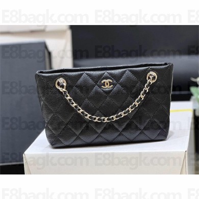 Chanel Classic Clutch with Chain in black caviar leather 2025 (ORIGINAL QUALITY)