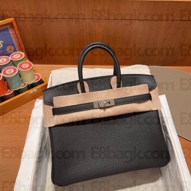 Hermes bicolor Birkin 25cm Bag black/red in Original Togo Leather
