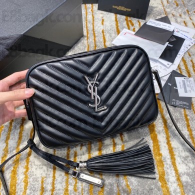 SAINT LAURENT MONOGRAM LOU CAMERA BAG 520534 black/silver (ORIGINAL QUALITY)