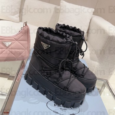 Prada Nylon gabardine après-ski boots black 2023