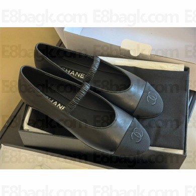 Chanel SHEEPSKIN & Grosgrain Mary Janes BLACK 2024