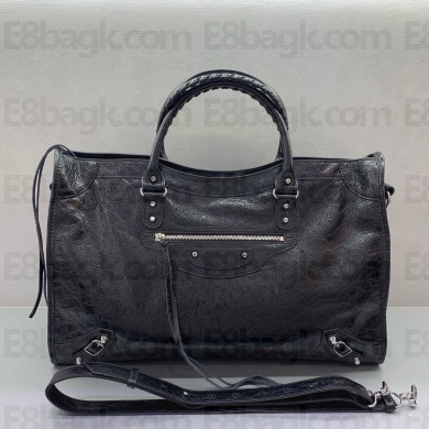 BALENCIAGA Le City Bag Large in Black calfskin with silver hardware 2025