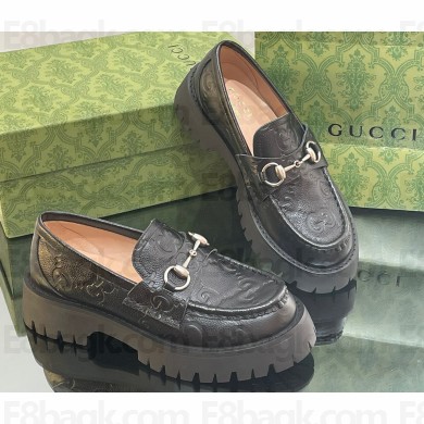 Gucci GG lug loafer with Horsebit 756501 Black leather 2023