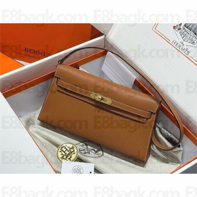 Hermes Kelly Elan Bag In epsom Leather brown with gold hardware