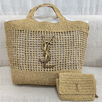 Saint Laurent ICARE RAFFIA SHOPPING TOTE(original quality)