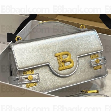 balmain b-buzz 24 shoulder bag in smooth leather silver 2024