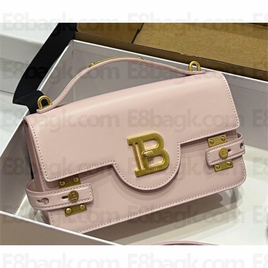 balmain b-buzz 24 shoulder bag in smooth leather pale pink 2024