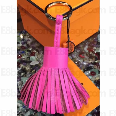 HERMES GOATSKIN TASSEL KEY HOLDER PURPLE