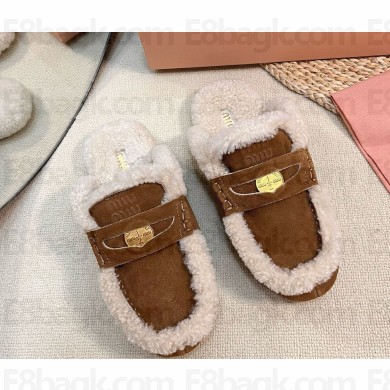 Miu Miu suede leather mules brown 1109-2024