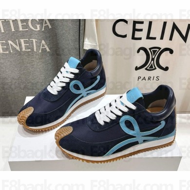 Loewe women/men Flow Runner 2.0 in nylon and suede Gradient dark Blue/blue 2025