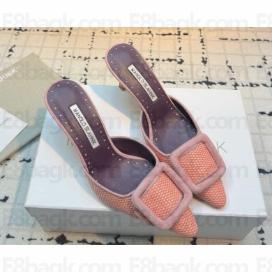 Manolo Blahnik Maysale 70 Mules knit pink 2025