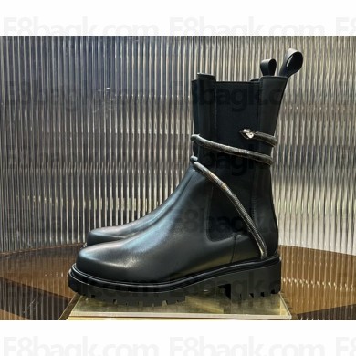 Rene Caovilla Juniper Black Biker Boot 45 2024
