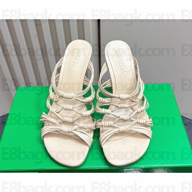 Bottega Veneta heel 9.5cm woven sheepskin sandals cream 2024