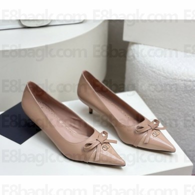 Valentino Garavani heel 4cm VLOGO SIGNAI pumps calfskin with bow nude pink 2025