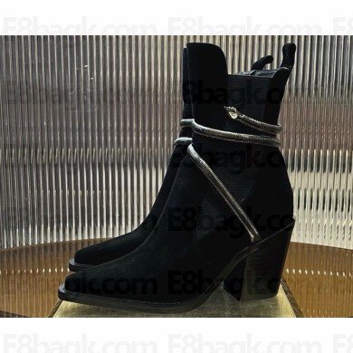 Rene Caovilla 80mm suede ankle boots black 2024