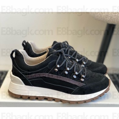 Brunello Cucinelli Monili suede sneakers black 2025