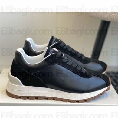 Brunello Cucinelli Calfskin and suede runners black 2024