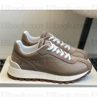Brunello Cucinelli Calfskin and suede runners coffee 2024