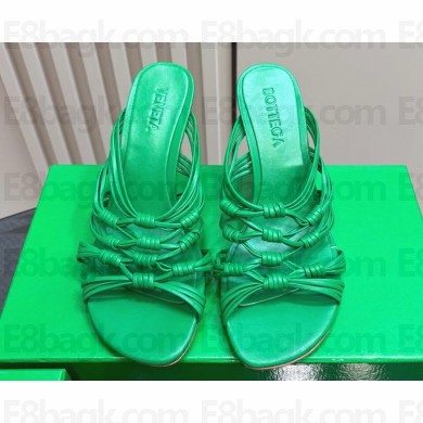 Bottega Veneta heel 9.5cm woven sheepskin sandals green 2024
